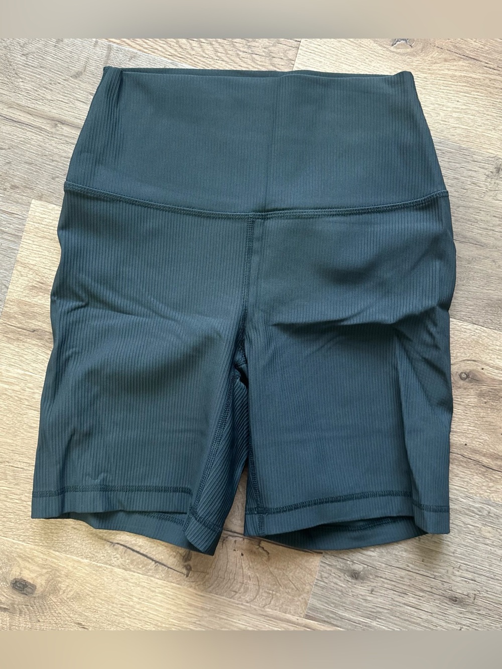 90 Degree Teal Ribbed Biker Shorts